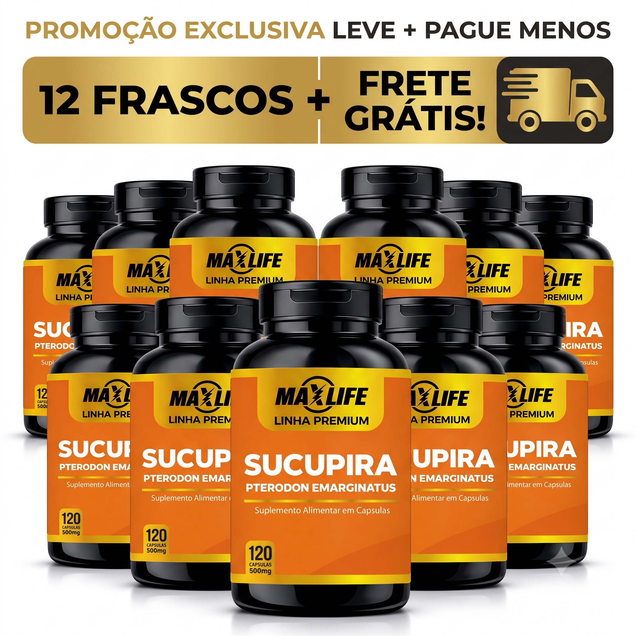 Cúrcuma + Pimenta Preta Linha Premium MAXLIFE 120 Cápsulas 500mg