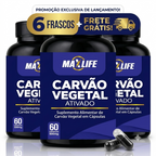 Carvão Vegetal Ativado MAXLIFE 60 Cápsulas 500mg
