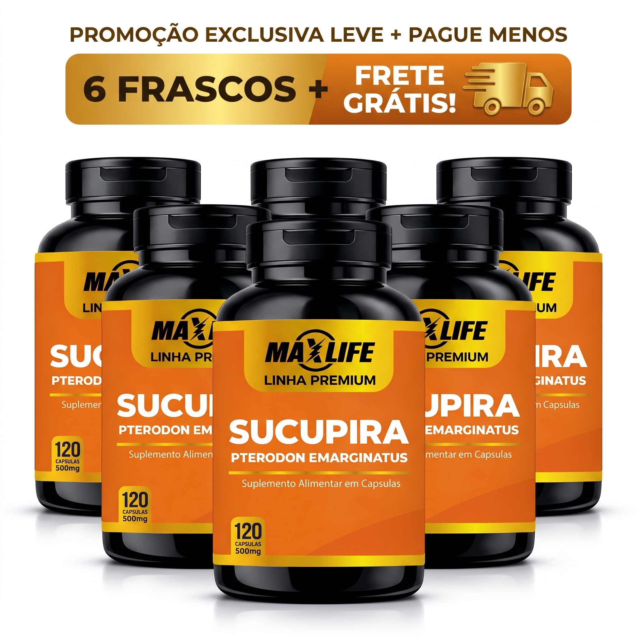Cúrcuma + Pimenta Preta Linha Premium MAXLIFE 120 Cápsulas 500mg