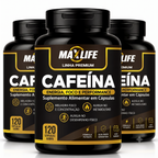 Cafeína Linha Premium MAXLIFE 120 Cápsulas 500mg