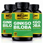 Ginkgo Biloba Linha Premium MAXLIFE 120 Cápsulas 500mg