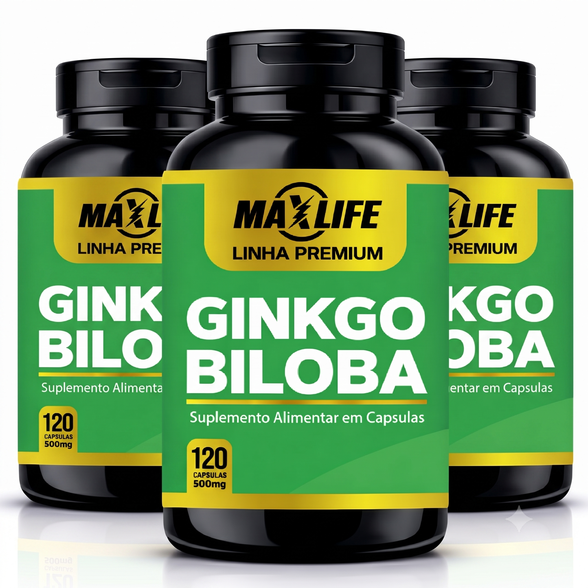 Ginkgo Biloba Linha Premium MAXLIFE 120 Cápsulas 500mg