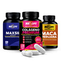 Kit Colágeno Premium, Maca Peruana e Maxsil - frascos MAXLIFE, Open7