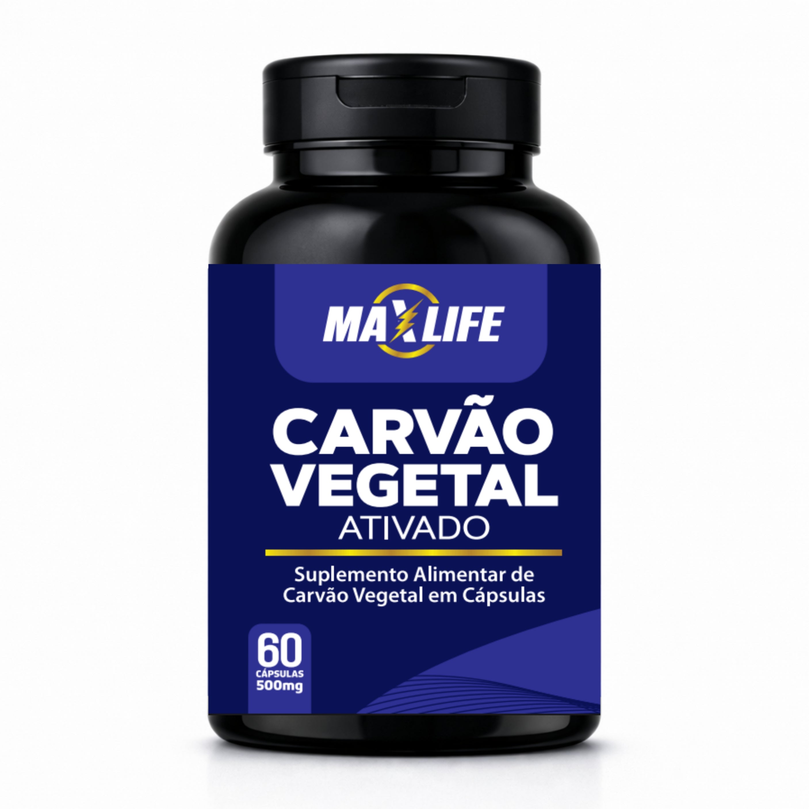 Carvão Vegetal Ativado MAXLIFE 60 Cápsulas 500mg
