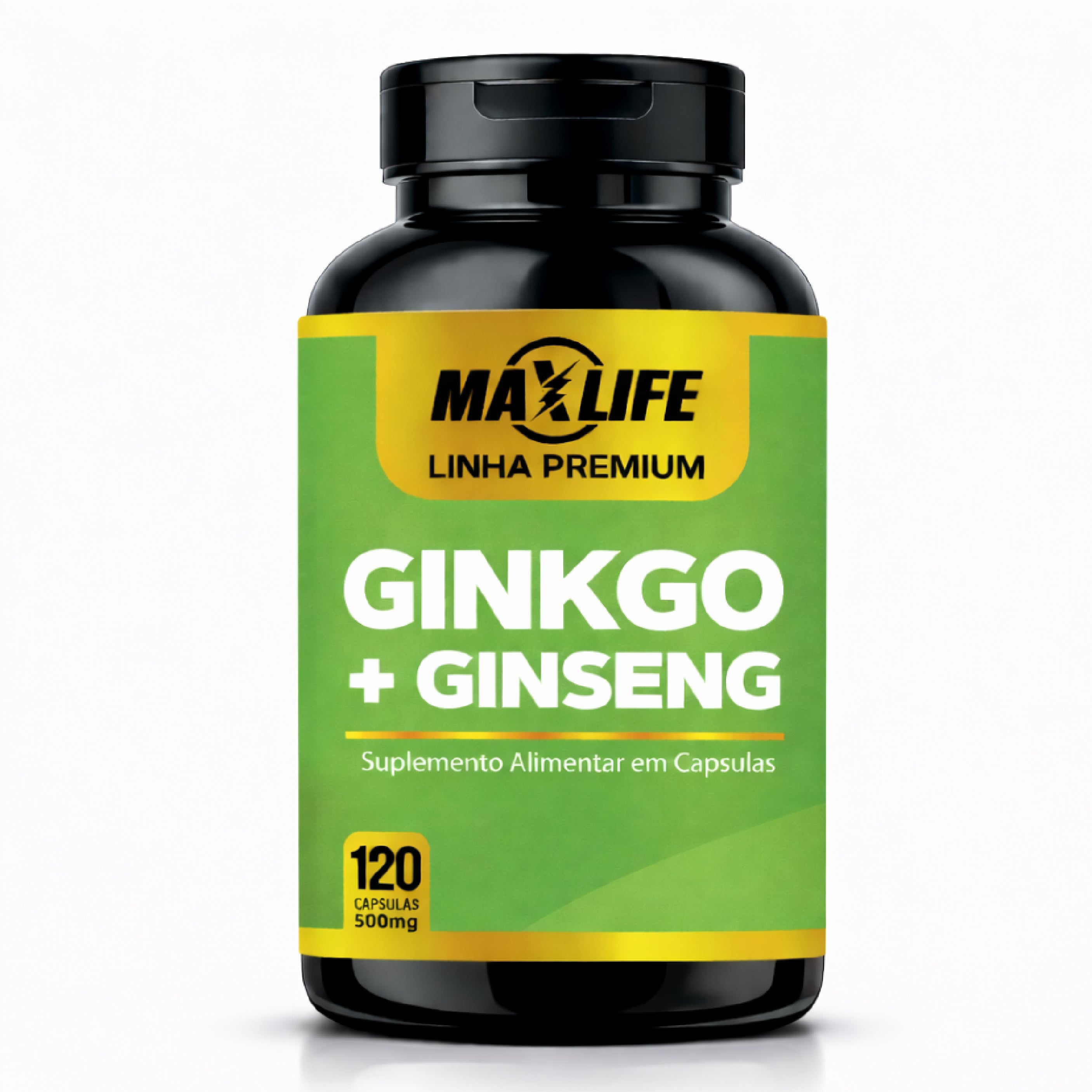 Ginkgo + Ginseng Linha Premium MAXLIFE 120 Cápsulas 500mg