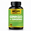 Ginkgo + Ginseng Linha Premium MAXLIFE 120 Cápsulas 500mg