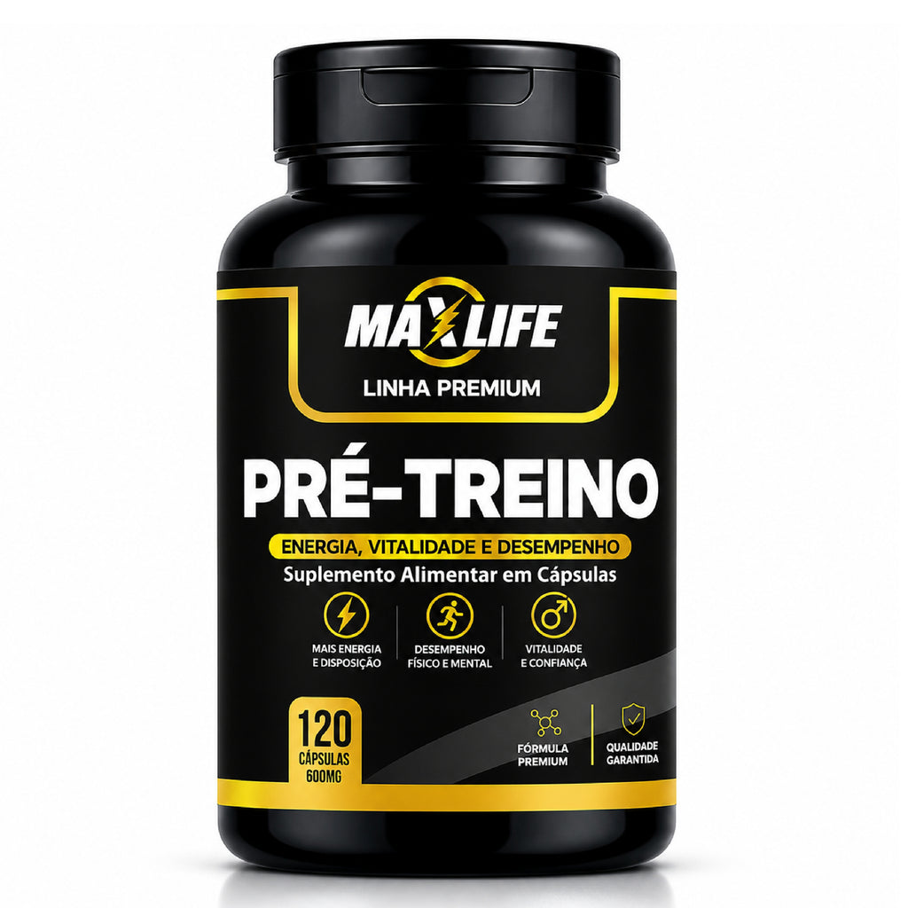 Pré-Treino Linha Premium MAXLIFE 120 Cápsulas 600mg
