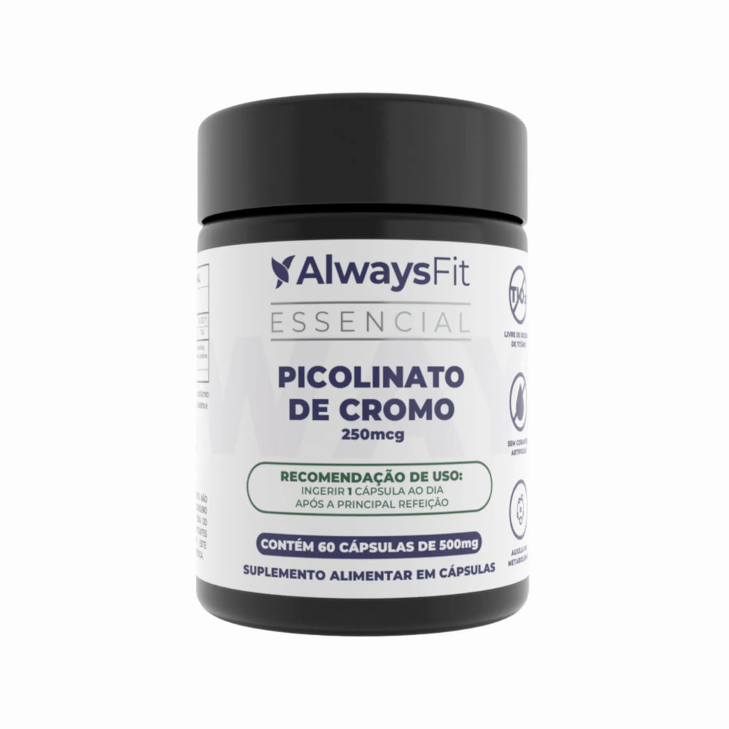Picolinato de Cromo com 250mcg Dose Máxima- 60 Cápsulas