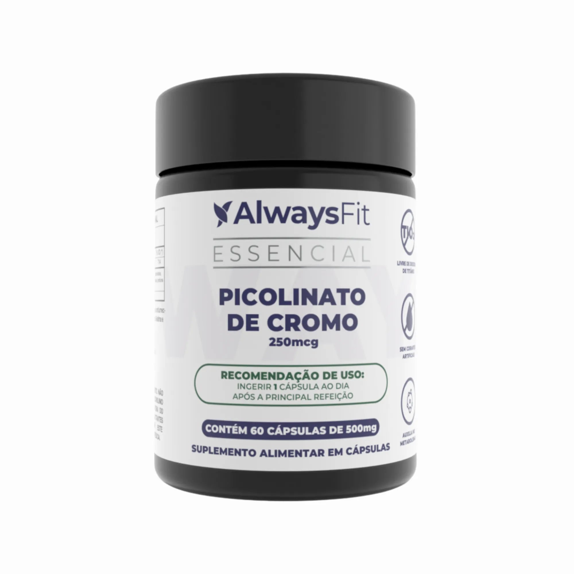 Picolinato de Cromo com 250mcg Dose Máxima- 60 Cápsulas