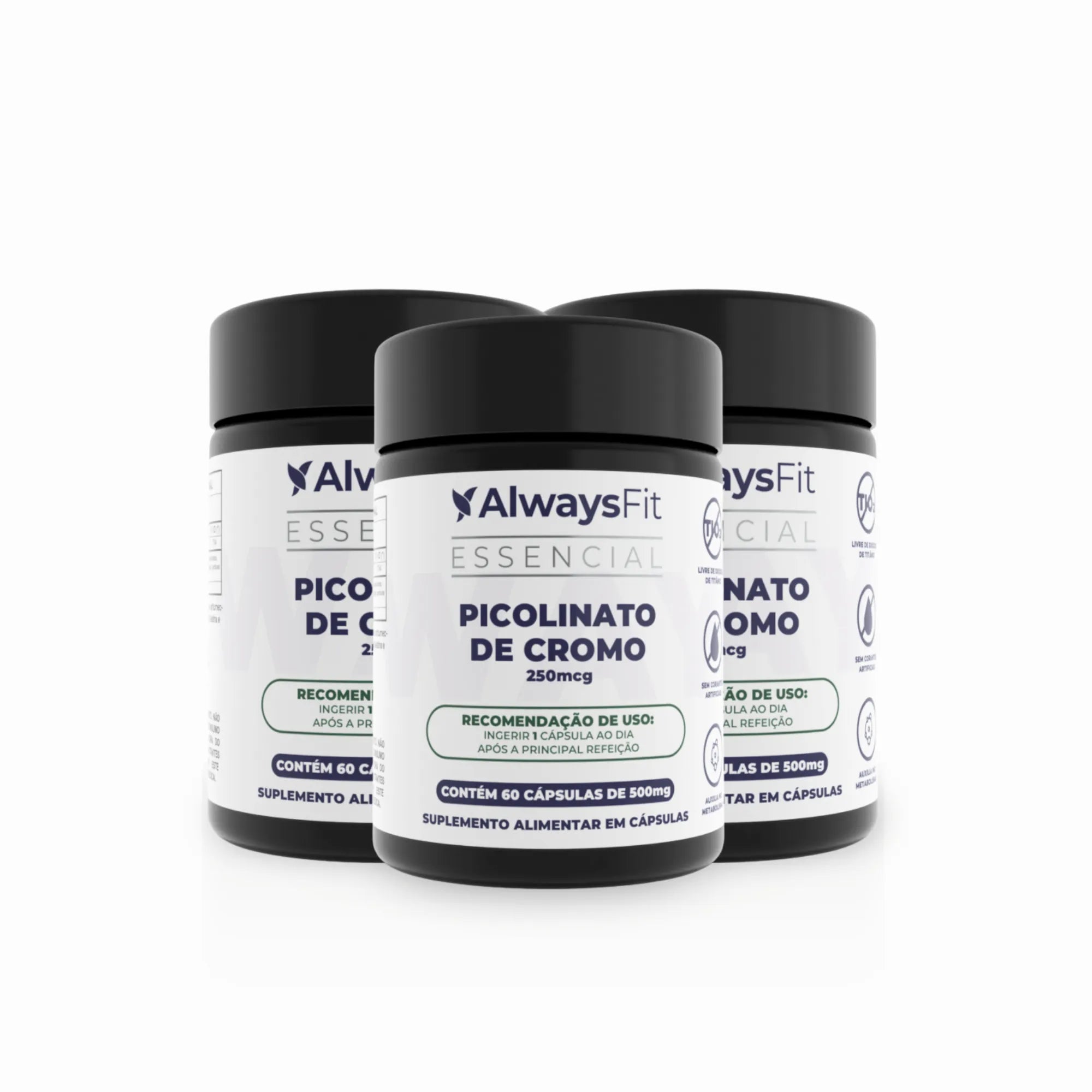 Picolinato de Cromo com 250mcg Dose Máxima- 60 Cápsulas