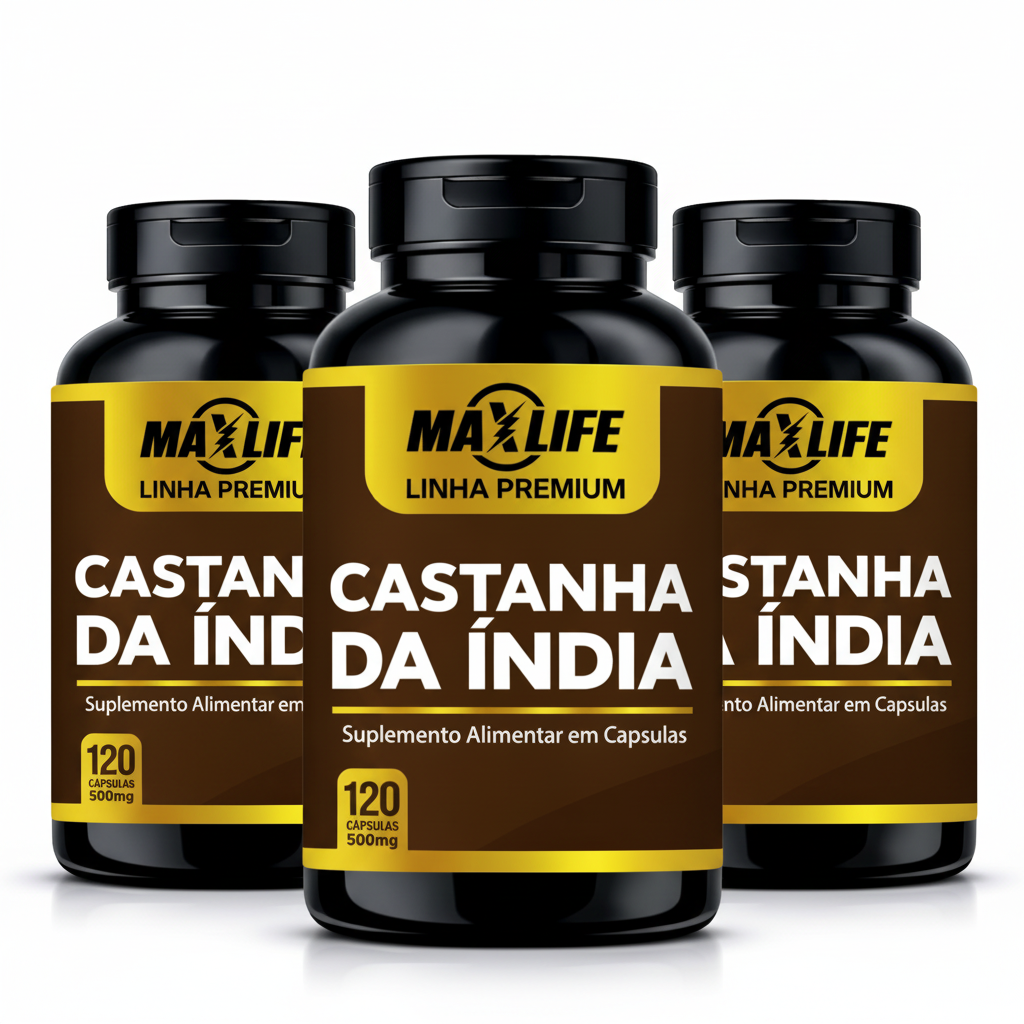 Castanha da Índia Linha Premium MAXLIFE 120 Cápsulas 500mg