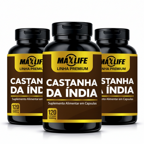 Castanha da Índia Linha Premium MAXLIFE 120 Cápsulas 500mg